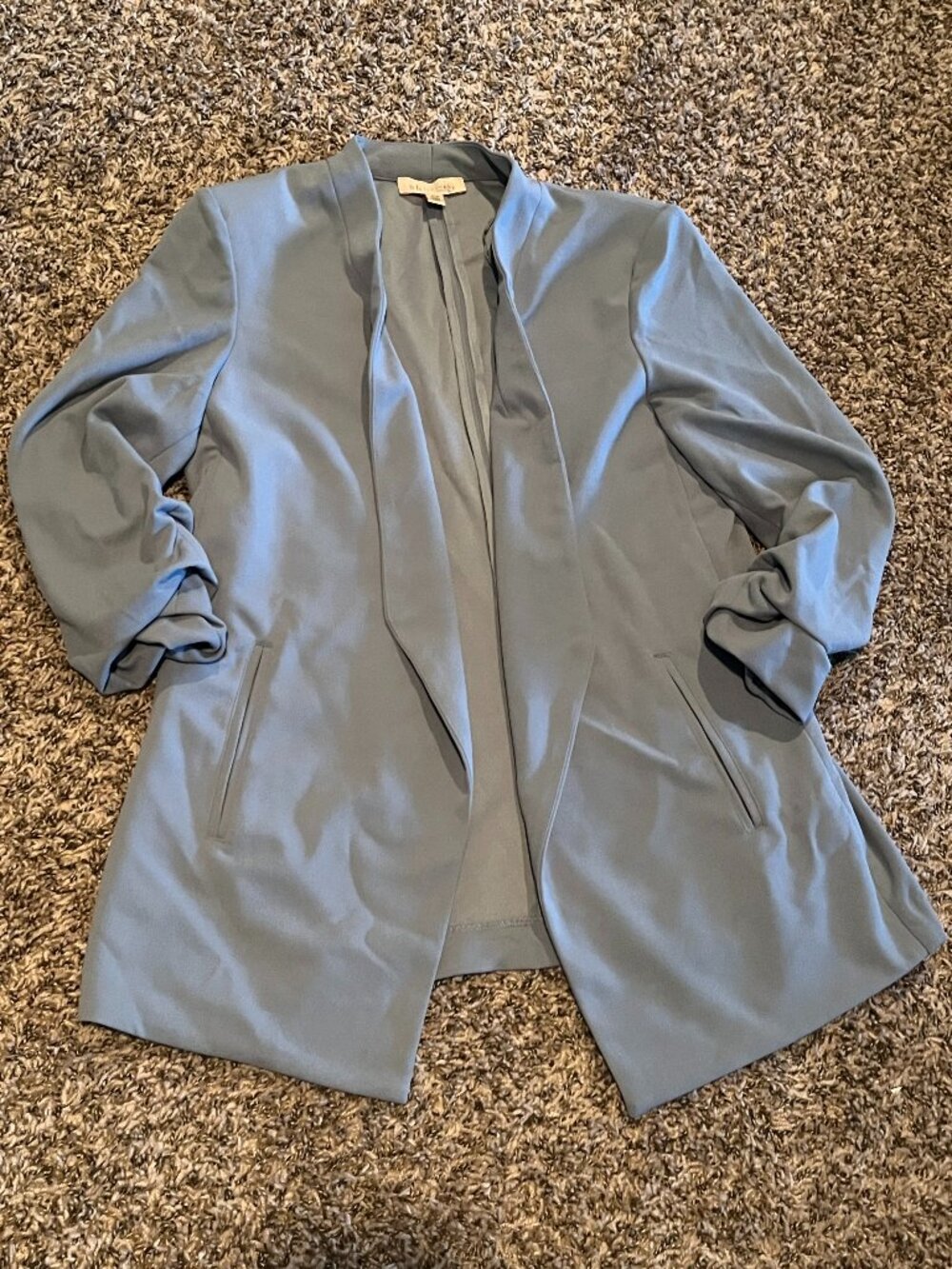 Philosophy by Republic Clothing Blue Open Front Blazer Size M